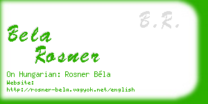 bela rosner business card